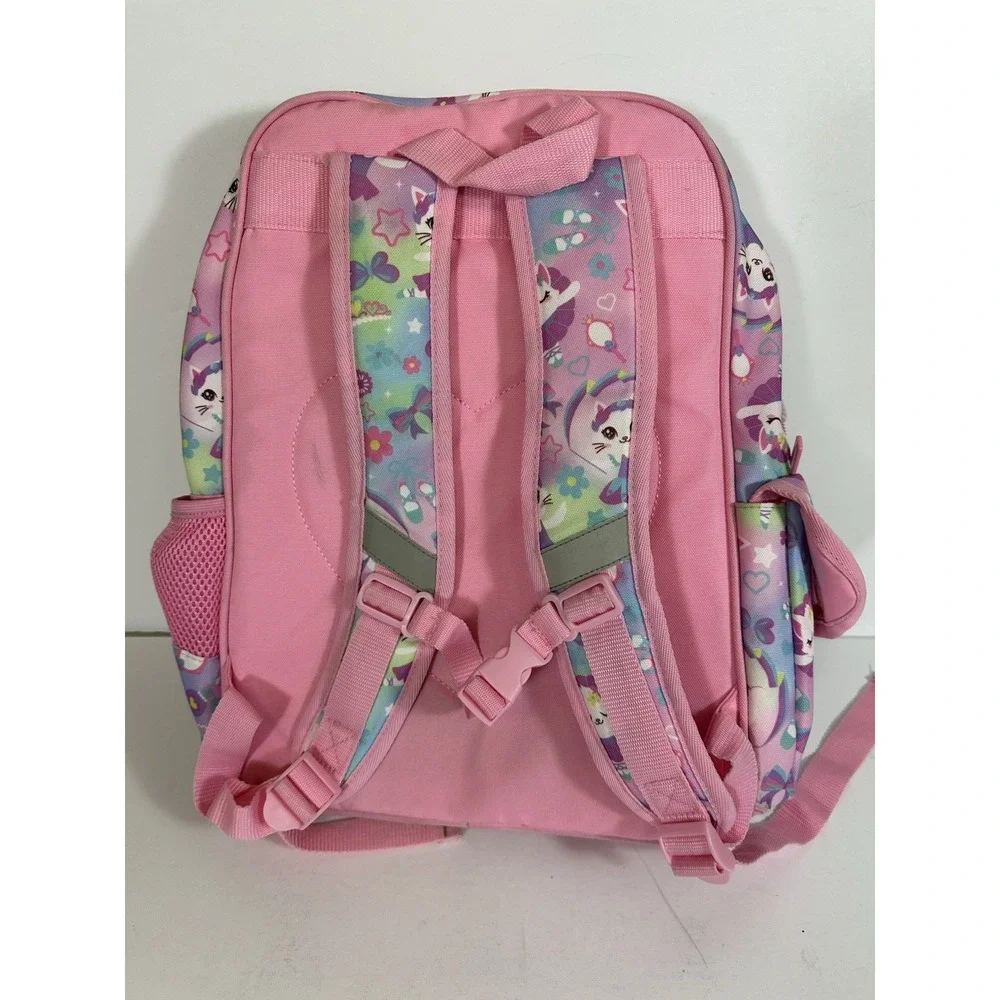 KLFVB Pink Flip Sequins White Kitten Kitty Cat Backpack 16